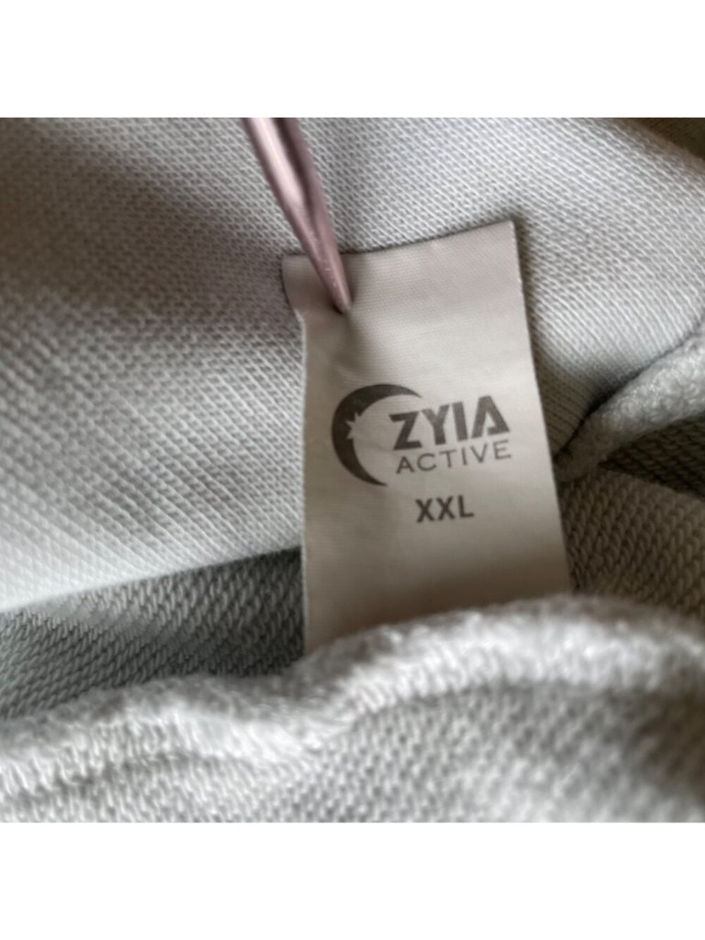 ZYIA Sweatshirt XXL Active Full Zip White Mock Neck Active Cottonn Yoga Gym - Picture 4 of 6